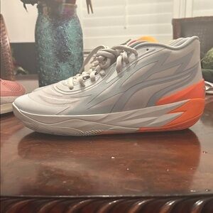 Puma Lamelo Ball White and Orange Athletic Shoes new without tags